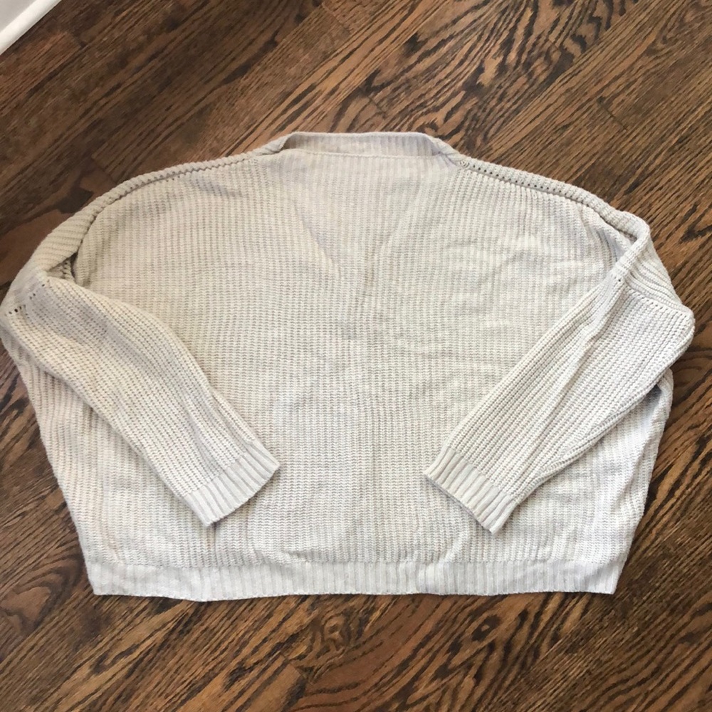 Beige vintage inspired mock neck oversized sweater